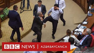 Ermənistan parlamentində əlbəyaxa dava - parlament işini dayandırıb
