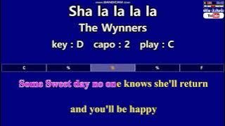 Sha la la la la - The Wynners (Karaoke & Easy Guitar Chords)  Key : D  Capo : 2