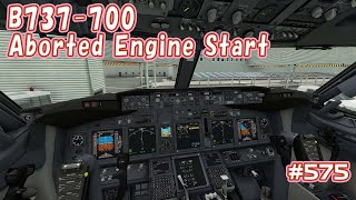 【FS2020】B737-700、Aborted Engine Start (エンジンスタートの中断)の話 Ep.0575