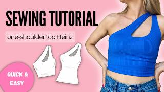 one-shoulder top with cutout Heinz / beginner sewing tutorial
