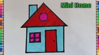 How to draw House for kids 🏠 | House drawing easy| Home drawing for kids|how to draw home easy 🏡