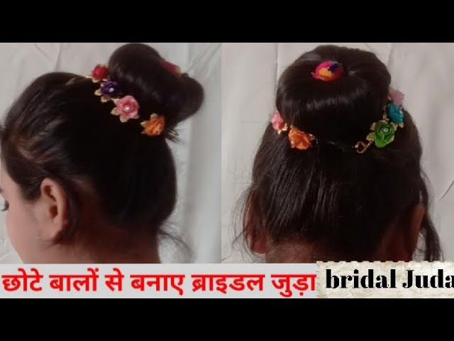 joora hairstyle for parties | bun for long hair | self hairdo #hairstyle -  YouTube