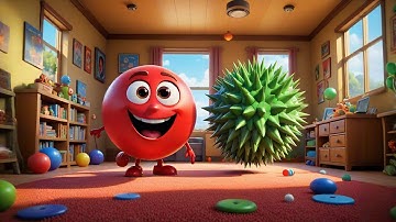 Four Bouncy Balls Go Big and Small | Size Comparison Song for Kids | Educational Nursery Rhymes