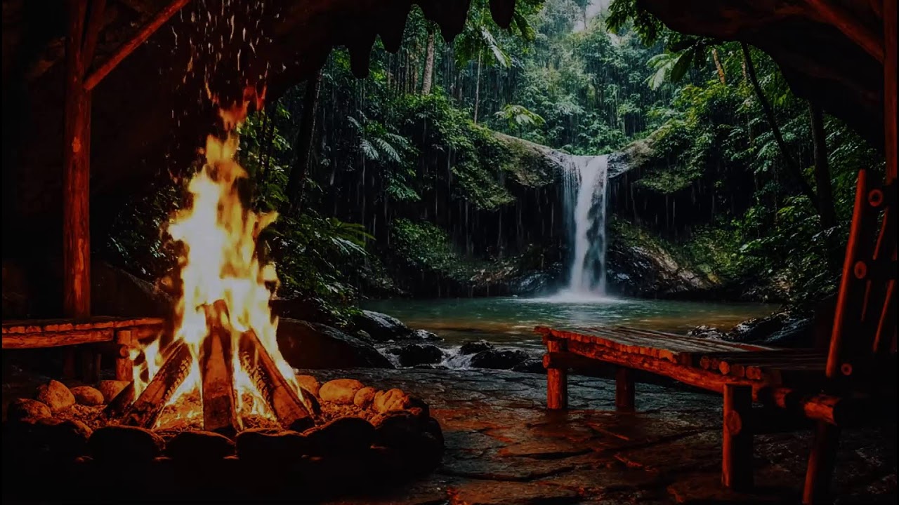 Gentle Night Rain on Tin Roof with Rolling Thunder | Relaxing ASMR for Quiet Focus