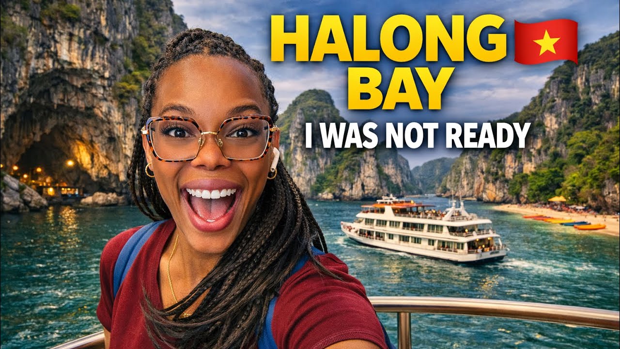 Solo Trip to Hanoi Vietnam 🇻🇳 | Halong Bay Deluxe Cruise Day Trip Caves, Beach & Pearl Museum