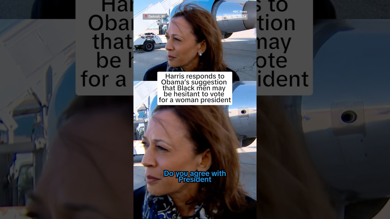 Harris responds to Obama’s suggestion that black men may be hesitant to vote for a woman president Harris responds to Obama’s suggestion that black men may be hesitant to vote for a woman president