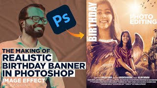 3D Birthday Banner Design in Photoshop 2021 | New Style Birthday Banner Editing | Birthday banner