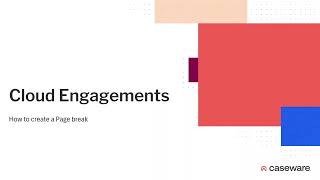 Cloud Engagement - How to create Page breaks