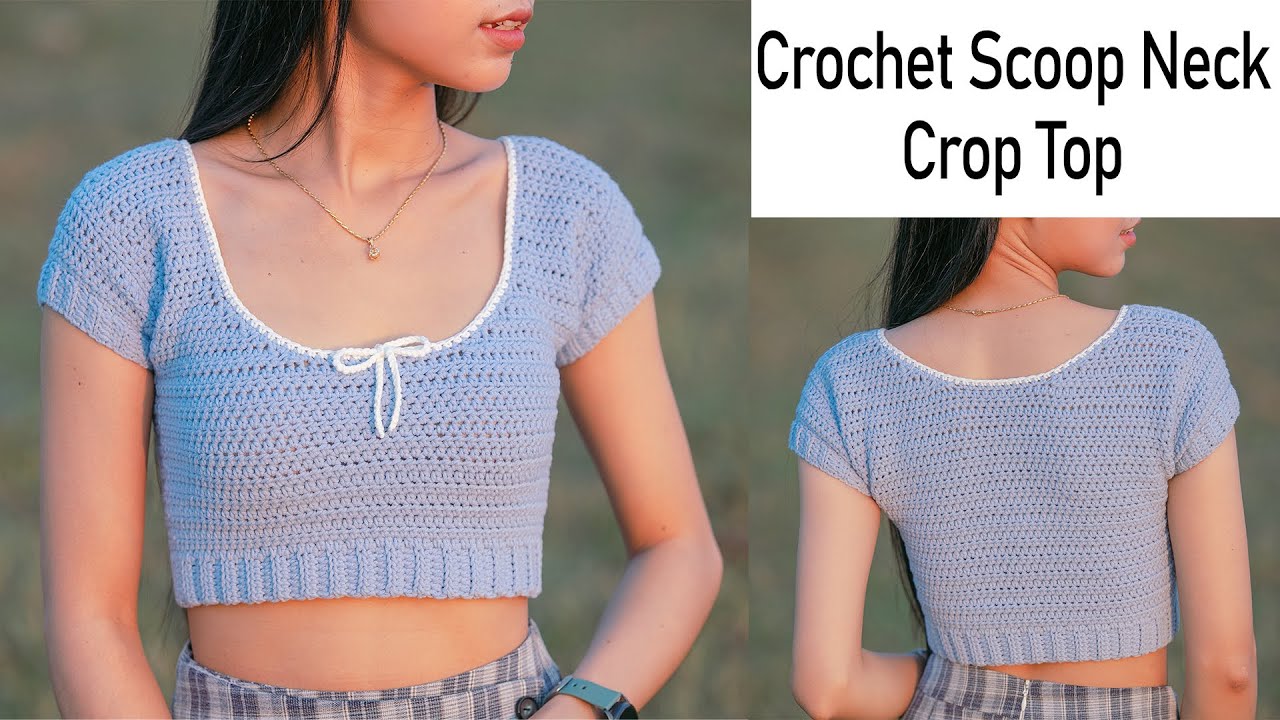 Crochet Scoop Neck Crop Top, Crochet Crop Top