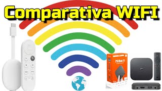 Chromecast Google tv vs Xiaomi Mi Box S COMPARATIVA WIFI Test Cuál te conviene en conectividad WIFI?