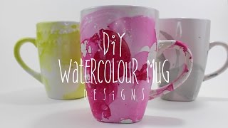 DIY Watercolour Mugs | Designs | Gifts | KittenJelly