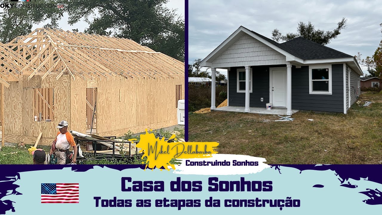 Todas as etapas de construção de uma casa americana na FLÓRIDA