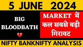 NIFTY PREDICTION FOR TOMORROW & BANKNIFTY ANALYSIS FOR 5 JUNE 2024 | MARKET ANALYSIS FOR TOMORROW