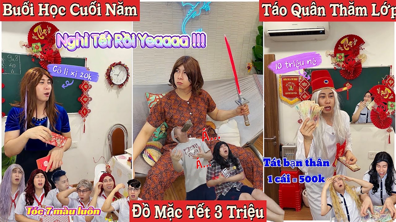Tổng Hợp Video Ngắn Học Sinh #154 : Buổi Học Cuối Năm, Nghỉ Tết, Táo Quân Thăm Lớp, Ăn Bánh Kẹo Tết