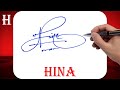 Hina name signature style  h signature style  signature style of my name hina