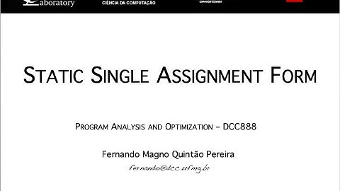 Static Single Assignment Form - Part 1