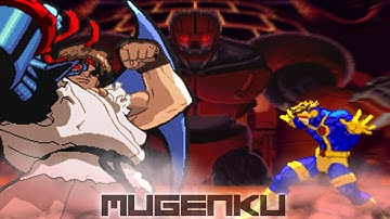 Cyber Ryu Evil vs Cyclops. Marvel vs Capcom vs SNK Street Fighter MUGEN Multiverse