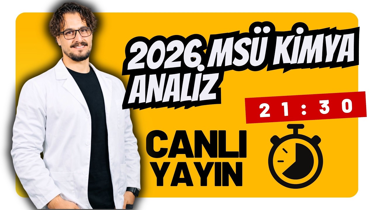 2026 MSÜ Kimya Analiz | Canlı Yayın  | Full Tekrar