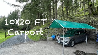 VOYSIGN Outdoor Heavy Duty Carport 10 X 20 Ft