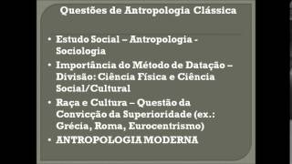 REVISÃO DE ANTROPOLOGIA