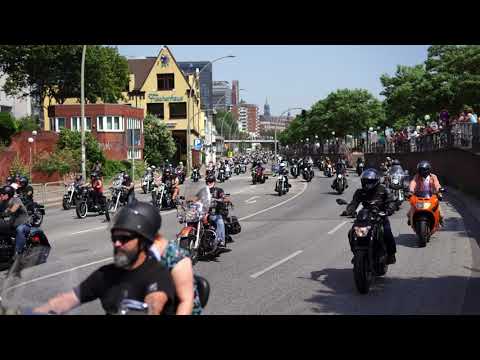 Video: Wie Gaan Deelneem Aan Die Harley Davidson-parade In Hamburg