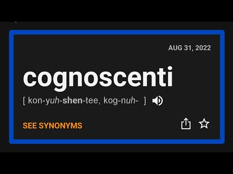 Vídeo: El cognoscenti és plural o singular?