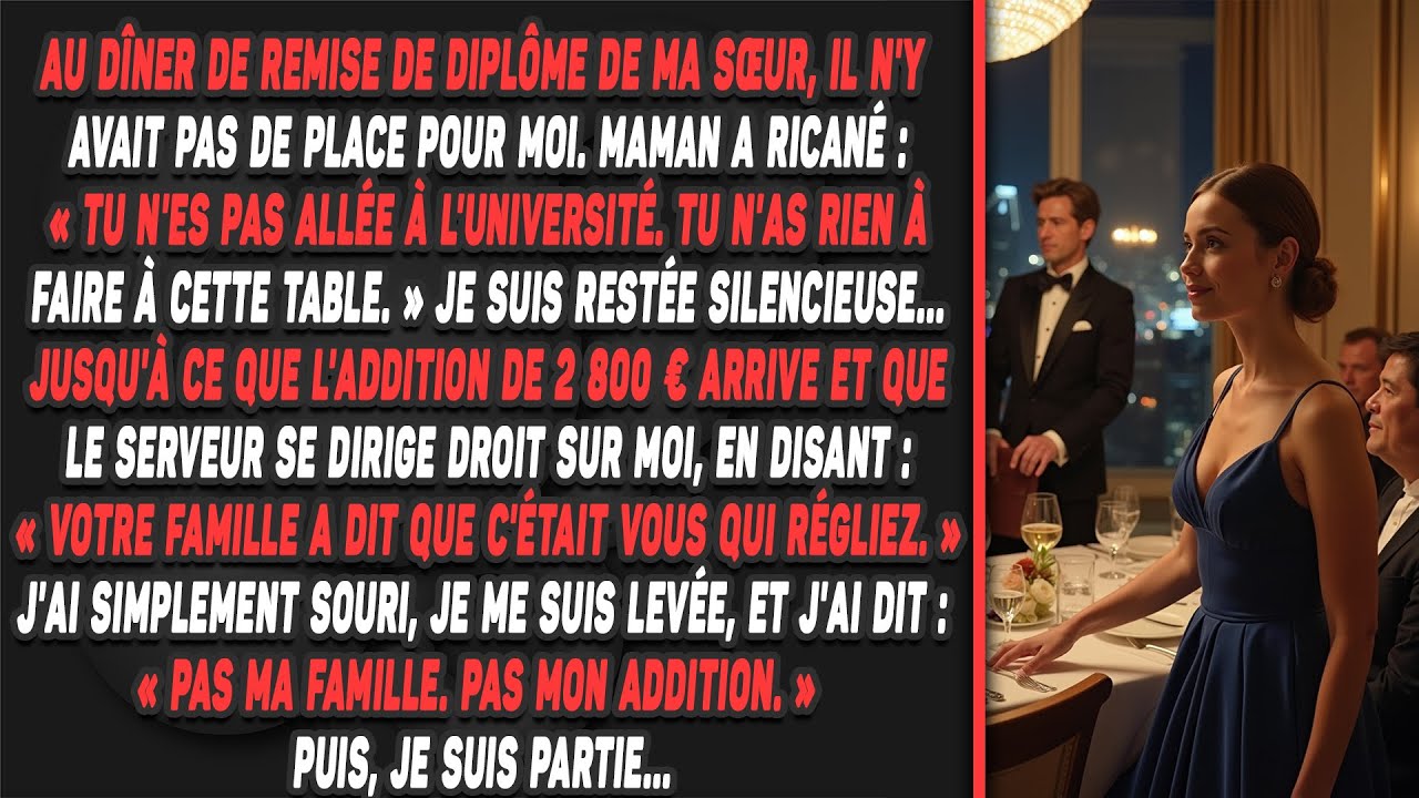 Ma mère m'exclut, puis me demande de payer 2800€. Ma vengeance est parfaite.
