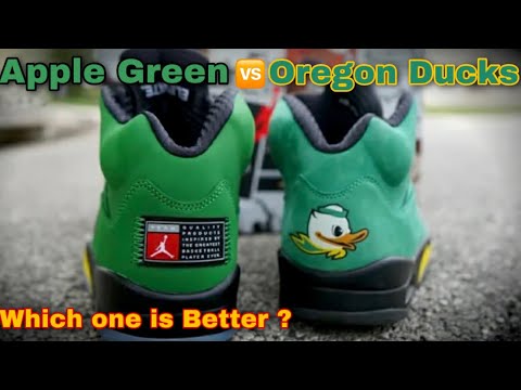Jordan 5 Apple Green vs Jordan 5 Oregon 