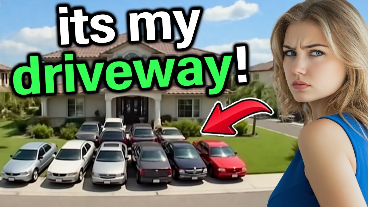 Karen Tries To Steal My Driveway To have Parking for her HUGE Family.. It Backfires!