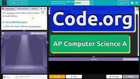 Code.org Lesson 6.4A Static Methods | Tutorial with Answers | Unit 4 Computer Science A