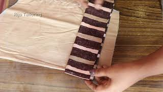 chudi sleeve design cutting and stitching in easy method | simple model kurti sleeve stitching