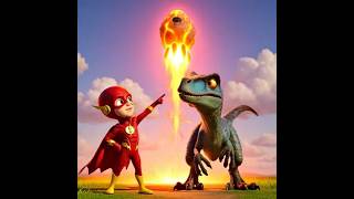 Superhero Flash vs Velociraptor - Who Is Faster? | Dinosaur Comparison for Kids #SuperheroVsDinosaur