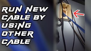 Pull Cable Simply By Using Other Cable, low voltage tricks! #networking #ethernet #lowvoltage