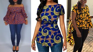 AFRICAN FASHION : 2020 LATEST & STYLISH DESIGNS OF ANKARA TOP STYLES ON JEANS || 2020 ANKARA TOPS