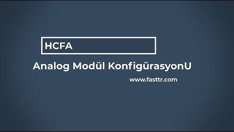HCFA - Analog Modül Configuration