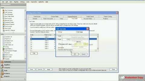 Change VAT rate in Sage 50.avi