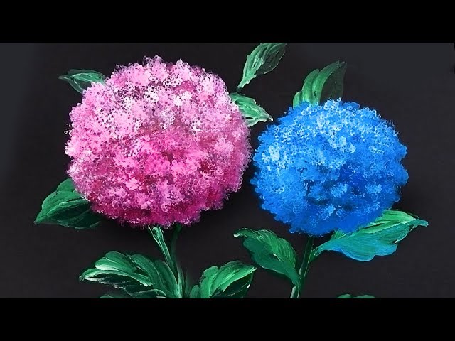 Hydrangea Acrylic Painting Technique for Beginners