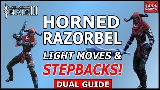 Infinity Blade 3: HOW TO CRACK HORNED RAZORBEL LIGHT MOVES & STEPBACKS! (Dual Guide)