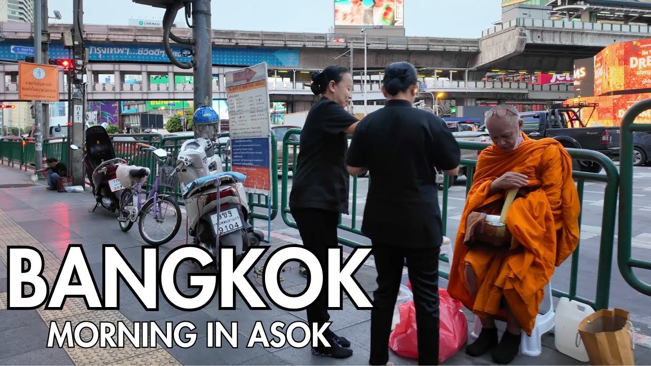 Bangkok Morning Walk — Sukhumvit & Asok (Soi 23 / Soi Cowboy Route) | 4K Binaural Audio