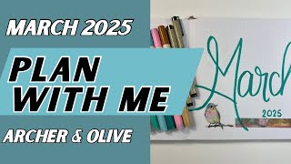 Plan With Me - March 2025 - Archer and Olive #bulletjournal