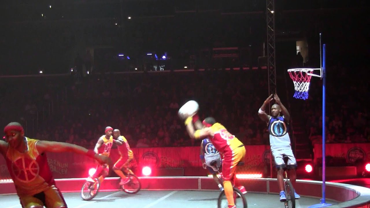 Barnum and Bailey circus 2013 Unicycle Basketball YouTube