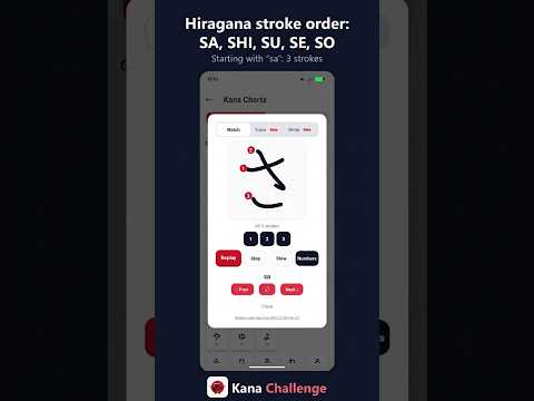 Animated stroke order for さ し す せ そ