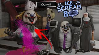 Mati Evil nun and Boris enters Unrestricted Areas in Ice Scream 8 Outwitt Mod Gameplay