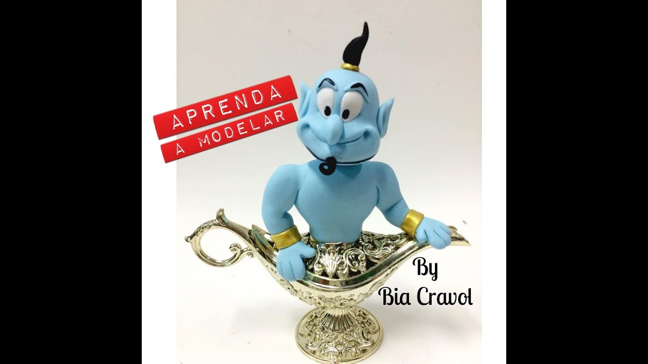 DIY - Gênio da lampada - Aladim - Bia Cravol - Biscuit - porcelana fria - Bia Cravol