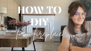 DIY faux fireplace budget friendly renter friendly | How I build a faux free standing fireplace