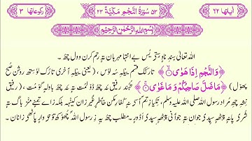 053 Surat un Najm Kashmiri Translated Quran with HD text || سورة النجم باللغة الكشميرية