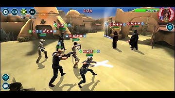 Rey, Dash, Cat, Bam & L3-37 v LV with cooldown datacron. Full auto.