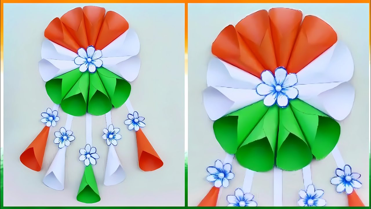 Republic Day Wallhanging Craft Tricolor wall decoration ideas