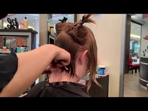 Beautiful Angled Bob Haircut. Step by step tutorial.  Perfect bob cut.  Layered bob haircut