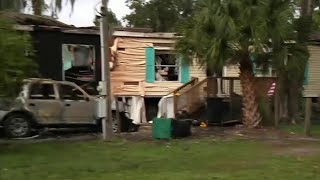 Mother and child hurt in mobile home fire